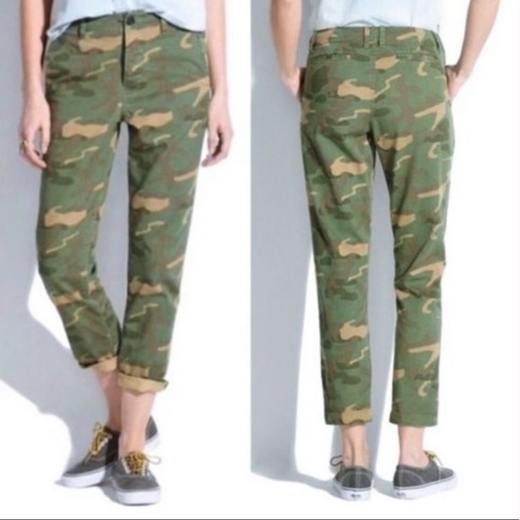 Madewell | Camouflage Cotton Crop Ankle Straight Leg Trouser - Picture 10 of 10